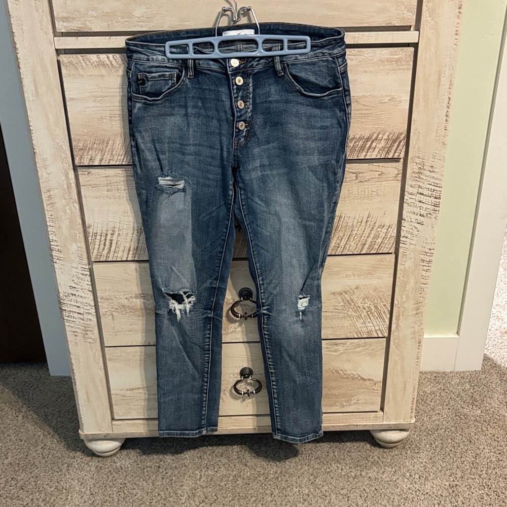 KanCan Dark Blue Distressed Skinny Jeans